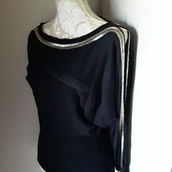 Boston Proper Sweaters - Boston Proper batwing cold shoulder dark black sweater size S
